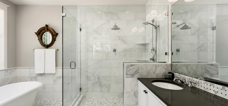 bathroom shower door installation in Alpine