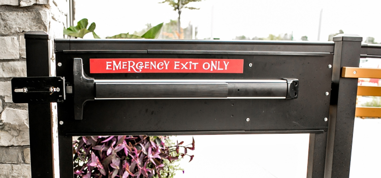 emergency push bar installation in Alpine