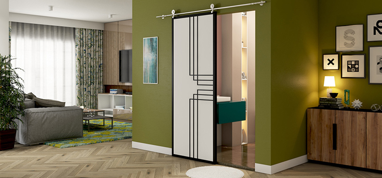 sliding bathroom door installation in Alpine